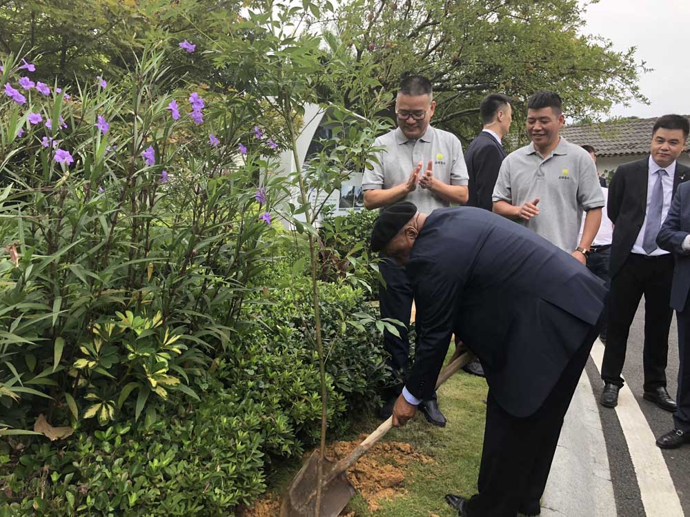 塔巴内首相亲手种下中非友谊之树